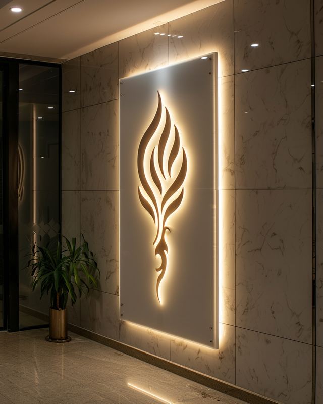 Logo podświetlane z plexi LED litery świecące reklama