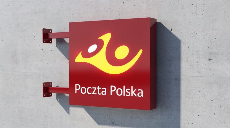 Semafor reklamowy zewnętrzny dwustronny realizacja Poczta Polska