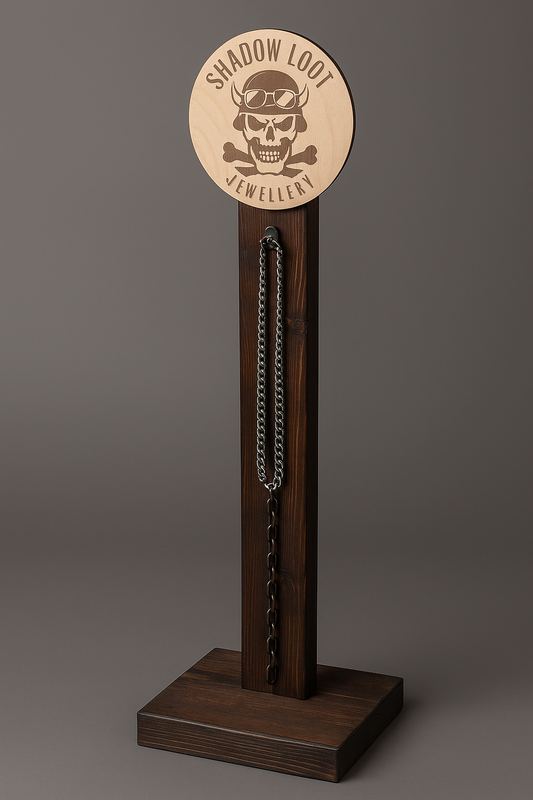 Ekspozytor naladowy drewno i plexi prototyp na biżuterię